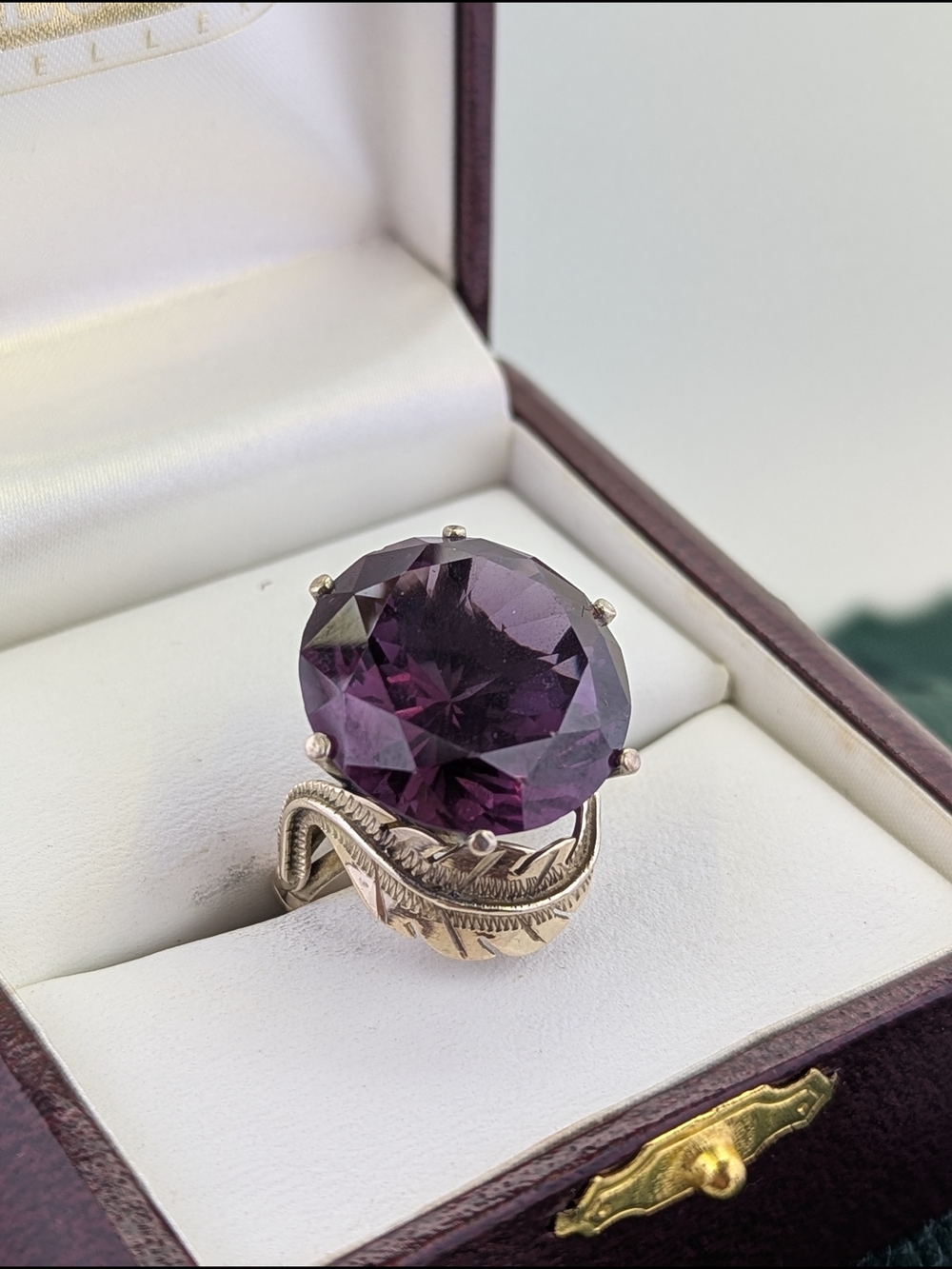 ✨ Vintage 10K Yellow Gold Alexandrite Cocktail Ring – Size 6.75 – ✨